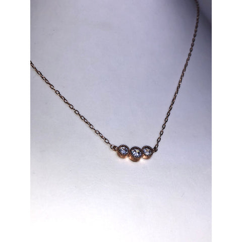 CHLOE + ISABEL petits bijoux rose gold trio necklace - N043