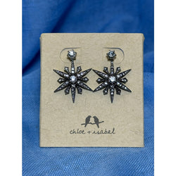 CHLOE + ISABEL silver pavé sunburst drops - E386SCL
