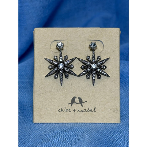 CHLOE + ISABEL silver pavé sunburst drops - E386SCL