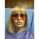 Bebe Oversized Aviator Sunglasses – Brown Lens / Pink Temple Tips