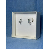 CHLOE + ISABEL silver huggie hoop earrings with green crystals - E556GRRH