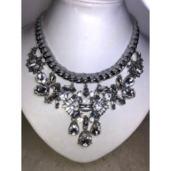 CHLOE + ISABEL deco crystal cluster drama necklace - N001