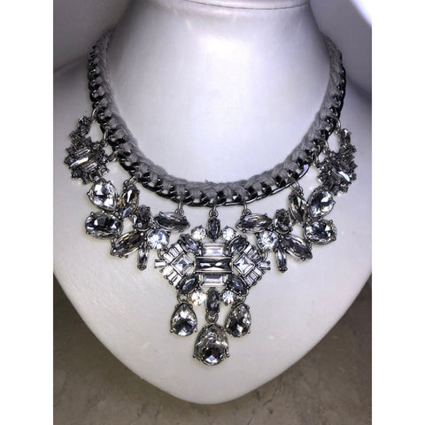 CHLOE + ISABEL deco crystal cluster drama necklace - N001