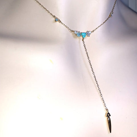 CHLOE + ISABEL ocean mist turquoise y-pendant necklace - N095