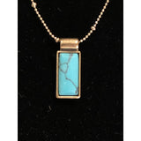 CHLOE + ISABEL turquoise trio layered pendant necklace - N054
