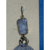 CHLOE + ISABEL grey agate druzy tassel earrings - E486GYAG