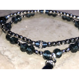 CHLOE + ISABEL navy beaded stretch bracelet - B052