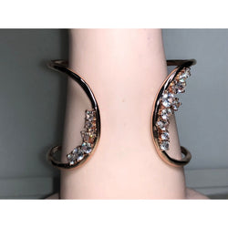 CHLOE & ISABEL Rose Gold Open Cuff Bracelet with Crystal Accents - B021
