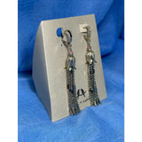 CHLOE + ISABEL pavé petal n chain tassel drop earrings