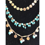 CHLOE + ISABEL turquoise drop multi-layer necklace - N085