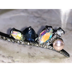 CHLOE + ISABEL midnight aurora pearl + crystal cuff bracelet - B090
