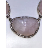 CHLOE + ISABEL rose quartz statement collar necklace- N225