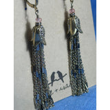CHLOE + ISABEL pavé petal n chain tassel drop earrings