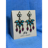 CHLOE + ISABEL Turquoise & Fuchsia Statement Drop Earrings - E428TUAG