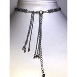 CHLOE + ISABEL silver beaded lattice choker necklace - N092