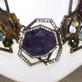 CHLOE + ISABEL mixed gemstone geo statement necklace - N176