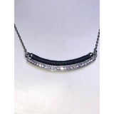 CHLOE + ISABEL urban edge leather + crystal bar necklace - N041