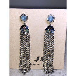 CHLOE + ISABEL Crystal Fringe Statement Drop Earrings - E013