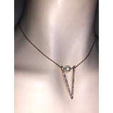 CHLOE + ISABEL pavé v pendant necklace with floating pearl - N115
