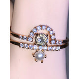 CHLOE + ISABEL petits bijoux pave + pearl ring set-R014c