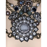 CHLOE + ISABEL vintage regency pearl n crystal multi-layer statement necklace - N128