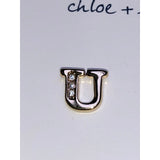 CHLOE + ISABEL pavé “U” initial stud earrings - E176B