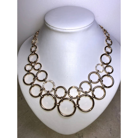 CHLOE + ISABEL gold link statement necklace with crystal accents - N163