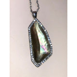 CHLOE + ISABEL multi-layer organic stone pavé pendant necklace - N108