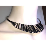 CHLOE + ISABEL sculpted silver wave collar necklace - N188