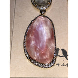 CHLOE + ISABEL blush stone drop earrings with crystal halo - E050