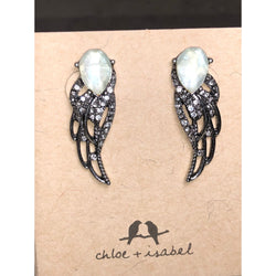 Chloe & Isabel Silver Wing Stud Earrings - E058