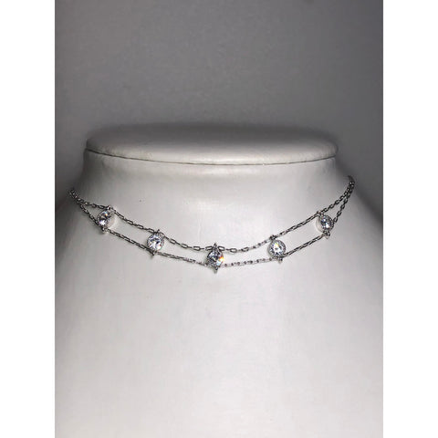 CHLOE + ISABEL celestial spark double-strand crystal choker - N055
