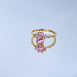 Bella Paw Blush & Bar Sterling Silver Ring - Gold