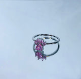 Bella Paw Blush & Bar Sterling Silver Ring - Silver