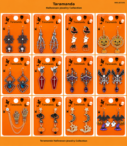 Taramanda Halloween Earrings – 12-Pair Assorted Dozen – JCE101