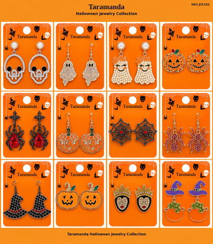 Taramanda Halloween Earrings – 12-Pair Assorted Dozen – JCE102