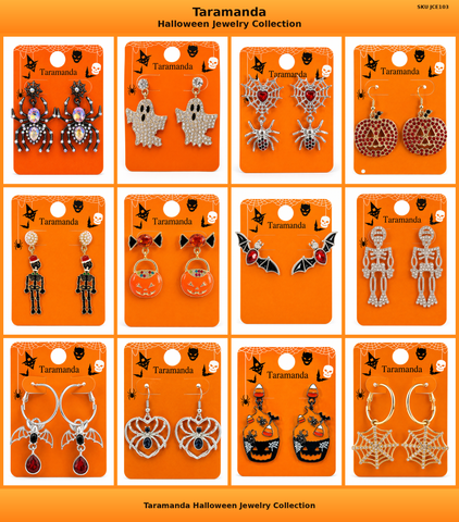 Taramanda Halloween Earrings – 12-Pair Assorted Dozen – JCE103