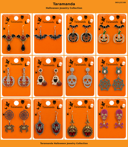 Taramanda Halloween Earrings – 12-Pair Assorted Dozen – JCE108