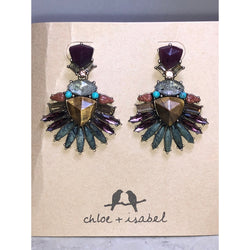 CHLOE + ISABEL multistone fan statement earrings - E062