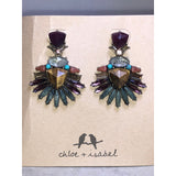 CHLOE + ISABEL multistone fan statement earrings - E062