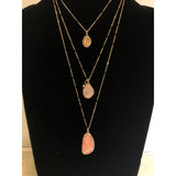 CHLOE + ISABEL rose quartz n shell layered pendant necklace - N121