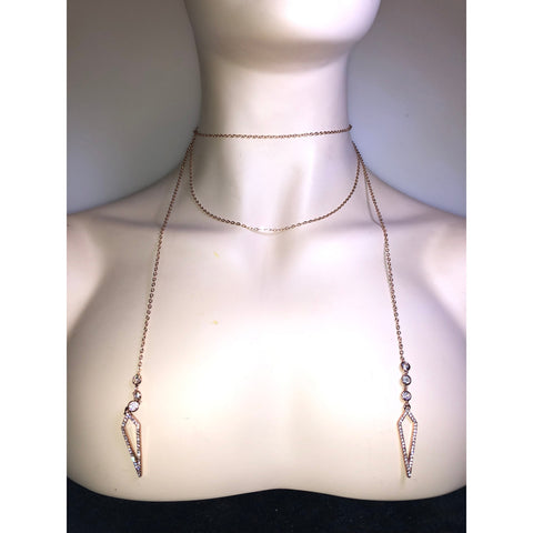 CHLOE + ISABEL pavé geo arrow convertible lariat necklace - N110