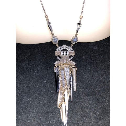 CHLOE + ISABEL noir deco warrior statement necklace - N103