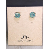 CHLOE + ISABEL aqua crystal stud earrings - E015A