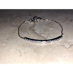 CHLOE + ISABEL silver baguette brilliant cut sparkle bar bracelet - B076