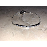 CHLOE + ISABEL silver baguette brilliant cut sparkle bar bracelet - B076