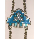 CHLOE + ISABEL aztec mosaic fringe statement necklace - N220