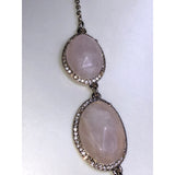 CHLOE + ISABEL rose quartz statement collar necklace- N225