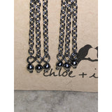 CHLOE + ISABEL gunmetal multi-chain tassel earrings - E070