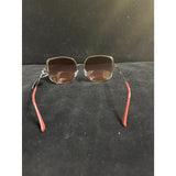 Bebe Designer Square Sunglasses Gold Tone with Crystal Trim